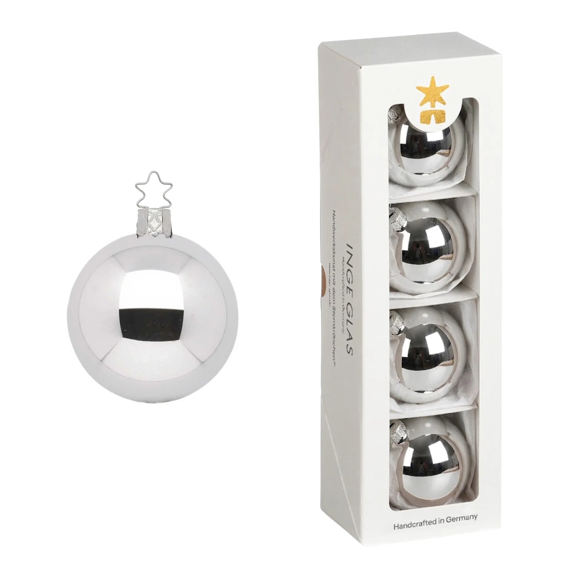 Balls, silver shiny, 2.4''
