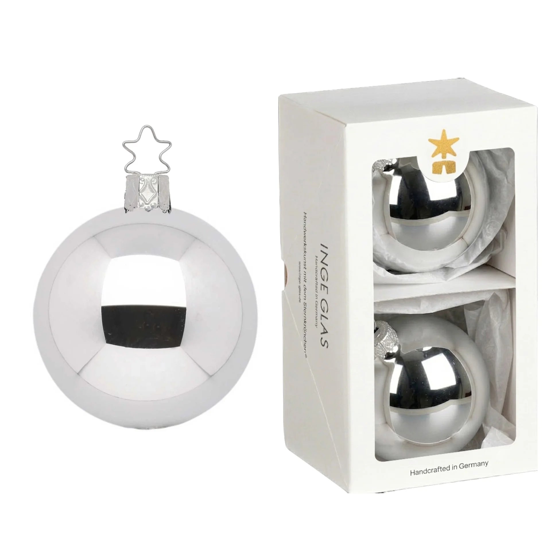 Balls, silver shiny, 4''