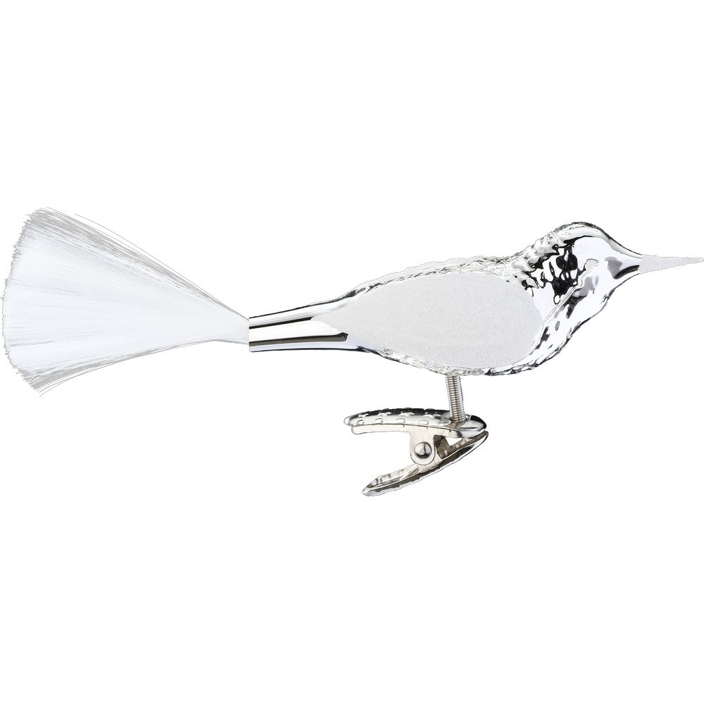 Vogel, silber glanz, 10 cm