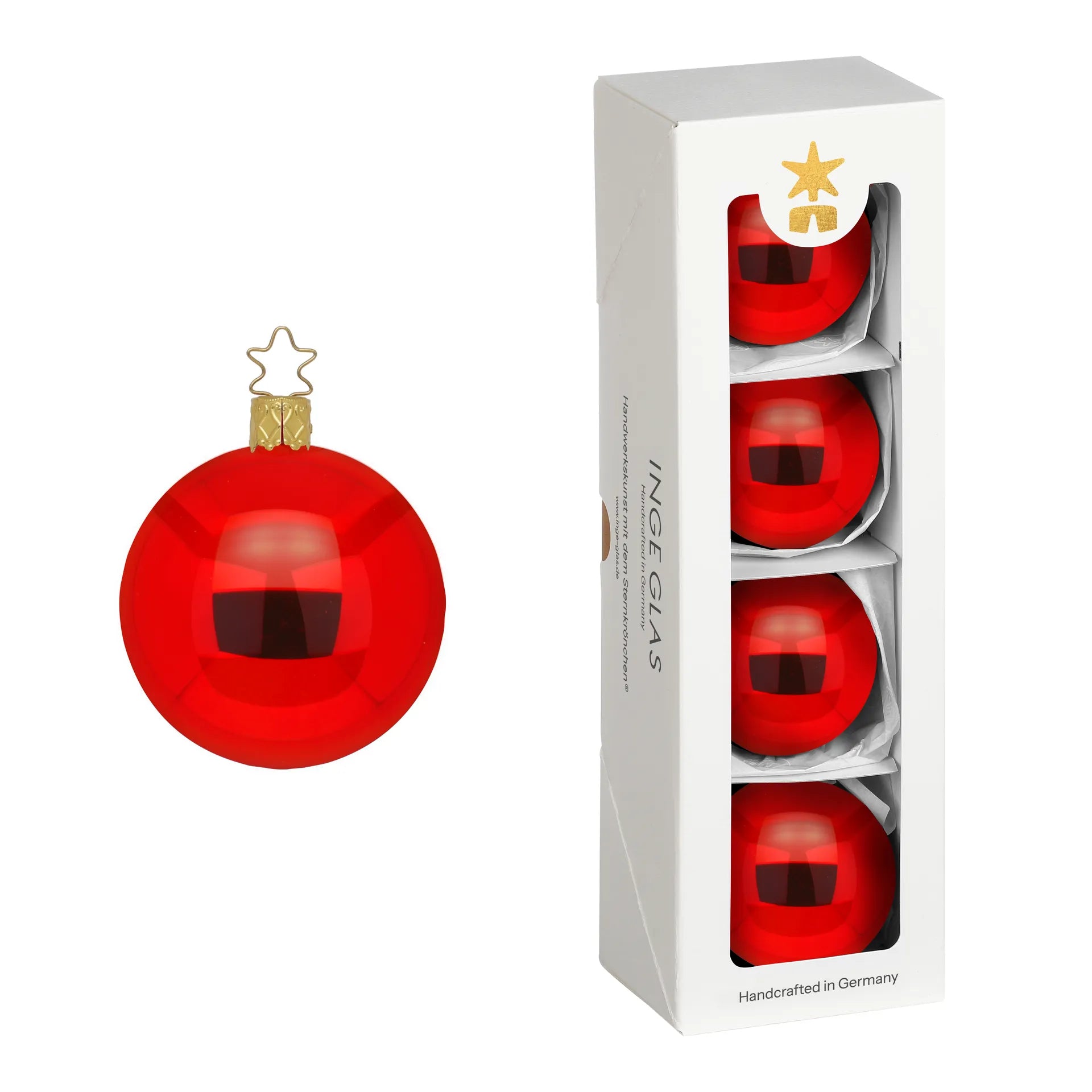 Balls, red shiny, 2.4''