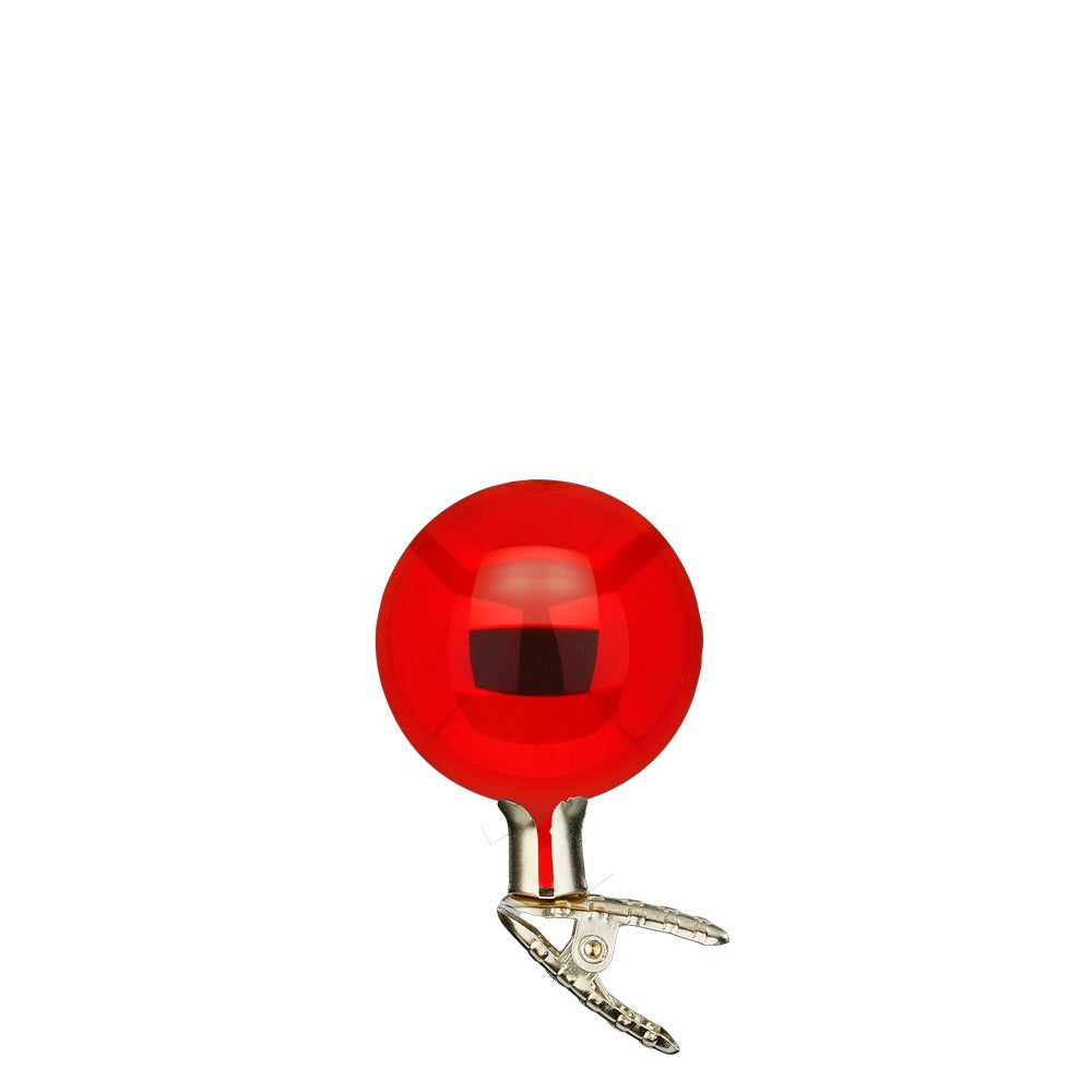 Kugeln auf Clip, rot glanz, 6 cm