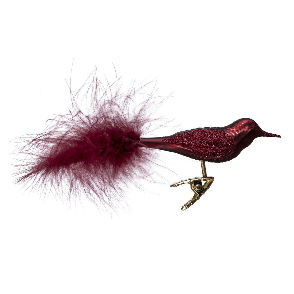 Vögelchen, bordeaux matt, 10 cm