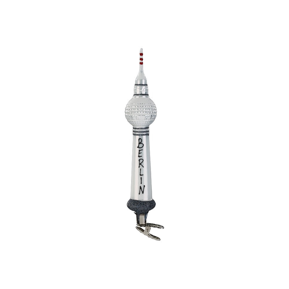Berliner Fernsehturm, weiß, 19 cm