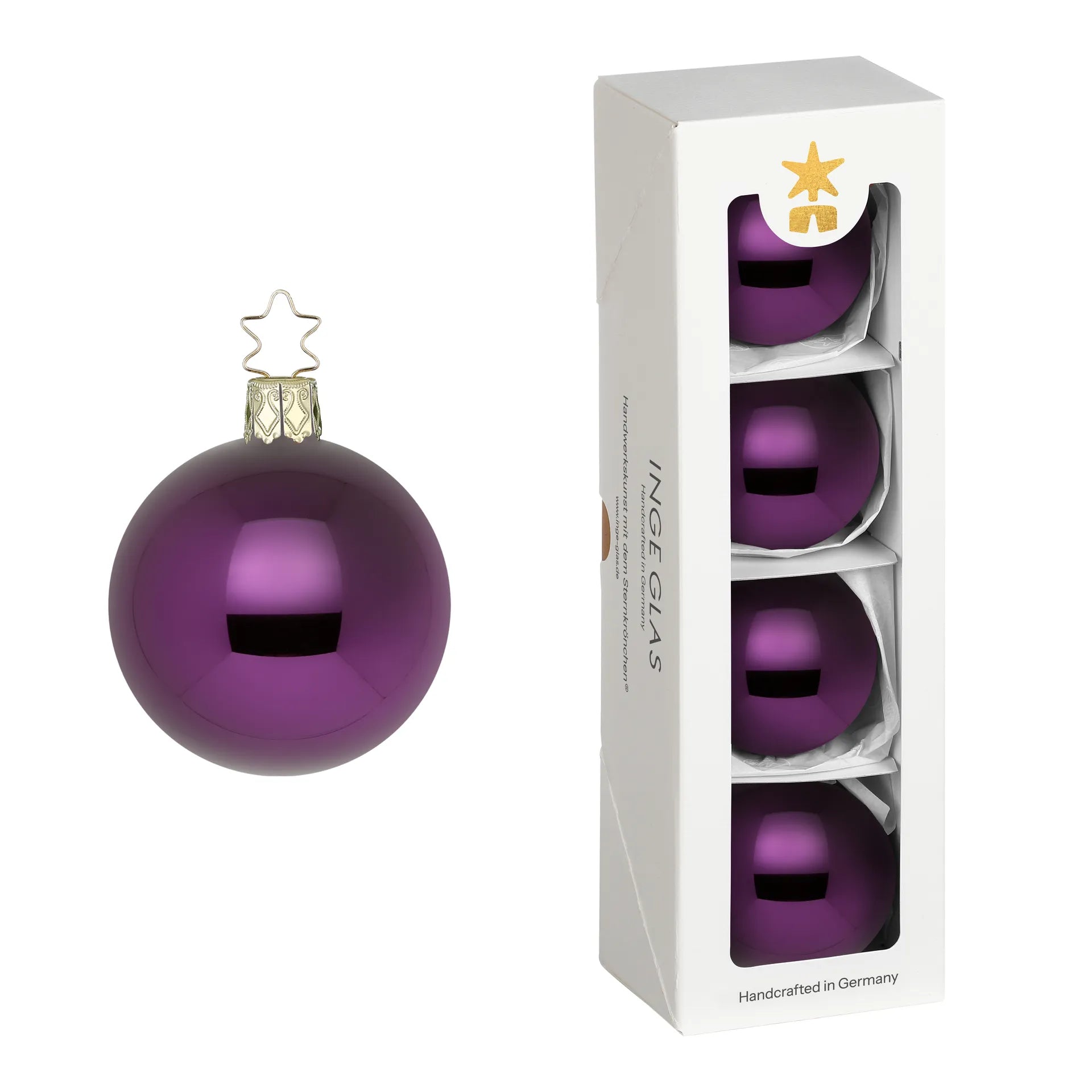 Kugeln, royalviolett glanz, 6 cm