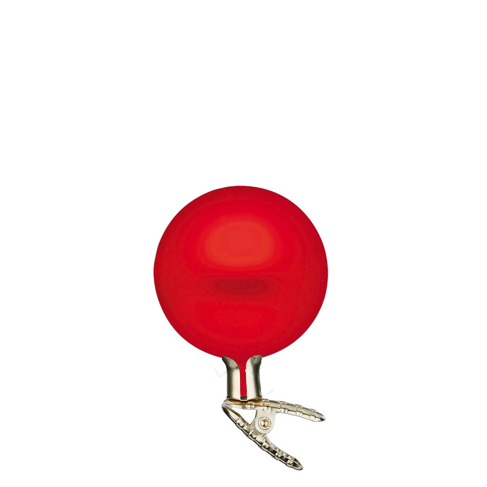 Kugeln auf Clip, rot matt, 8 cm