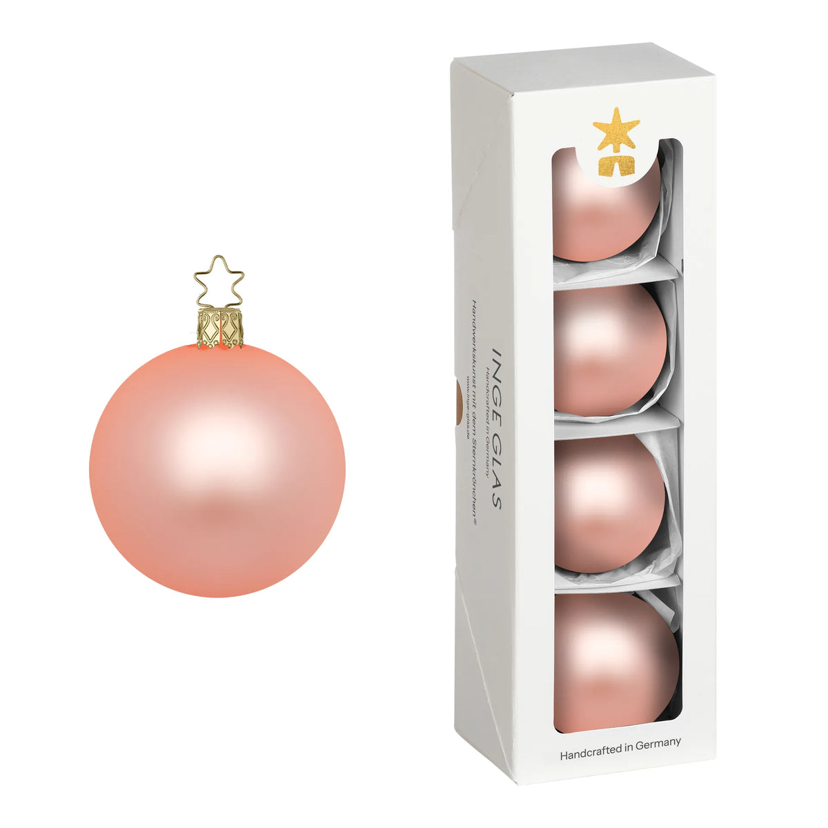 Kugeln, apricot matt, 6 cm