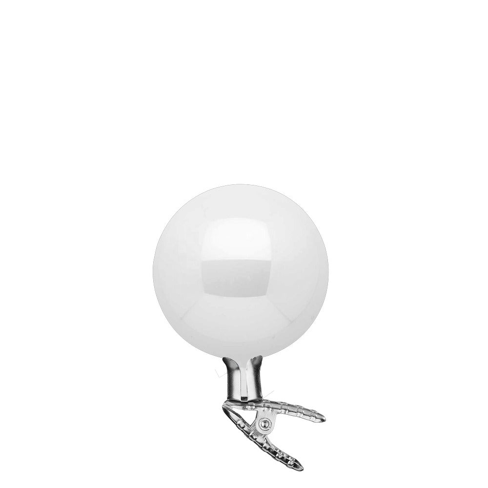 Kugeln auf Clip, porzellanweiß opal , 8 cm
