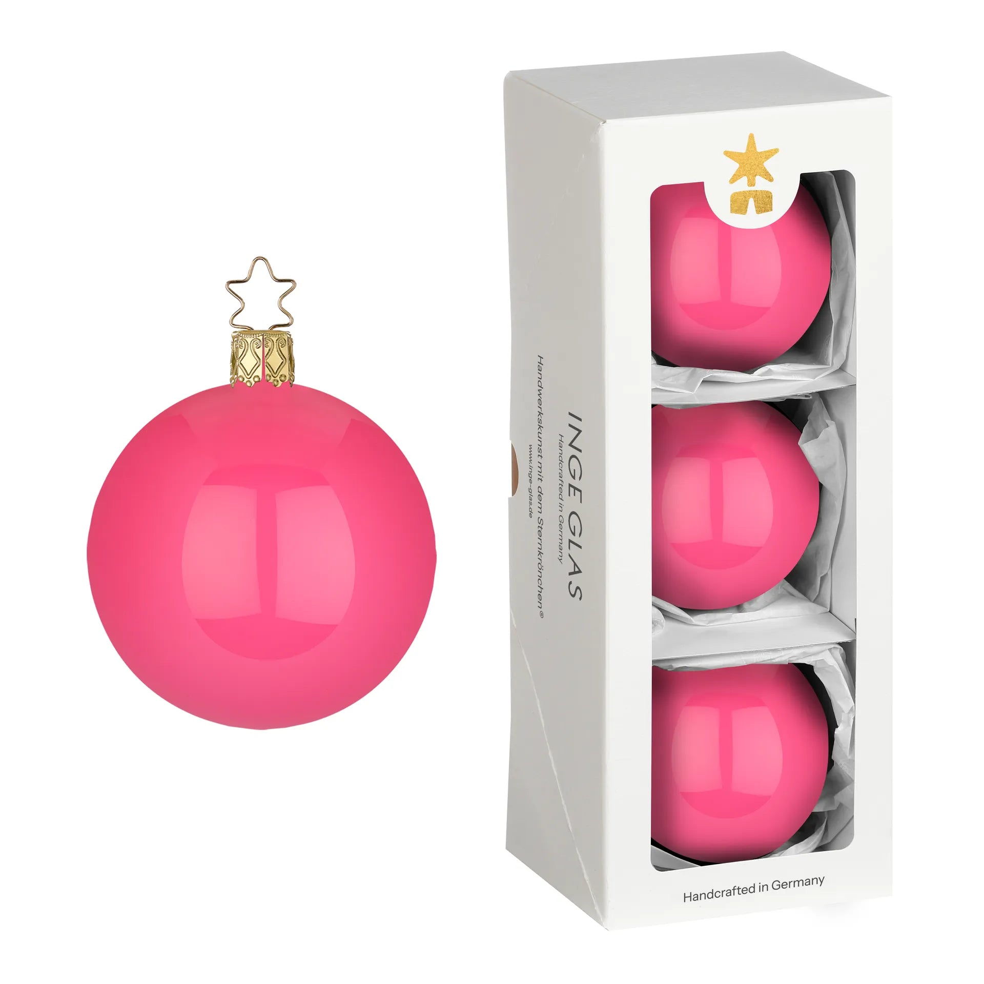Kugeln, pink emaille, 8 cm