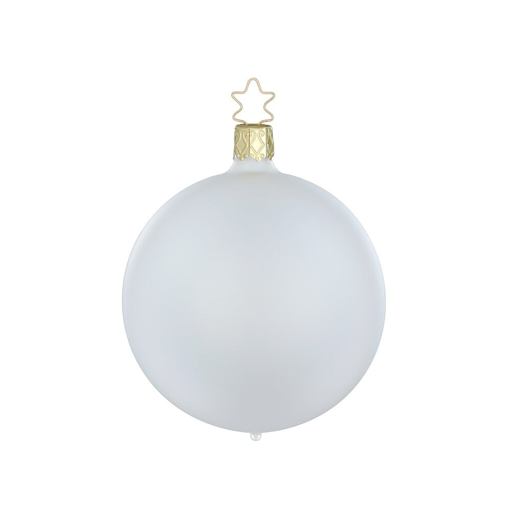Kugel, weiß matt transparent, 12 cm