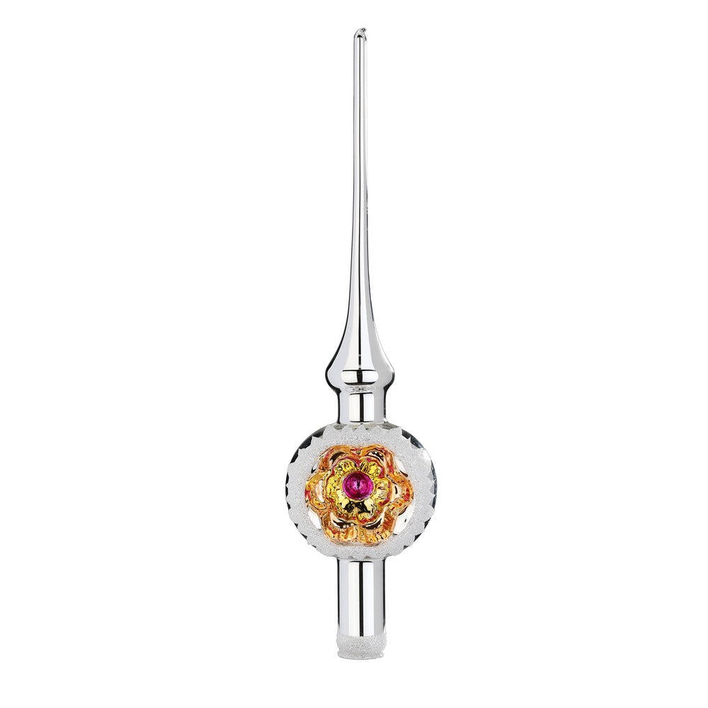 Ornament Reflex, 7 x 30 cm, silber glanz