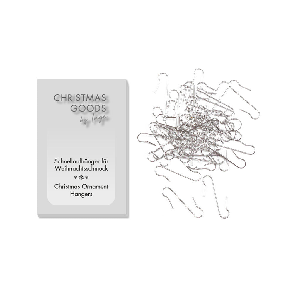 ornament hangers, silver, metal, 3.4 cm, 100 pcs.
