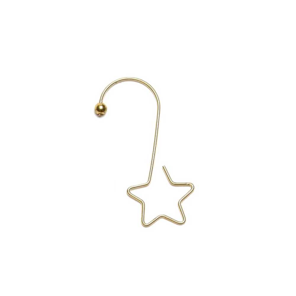 S-shaped hook with star, gold