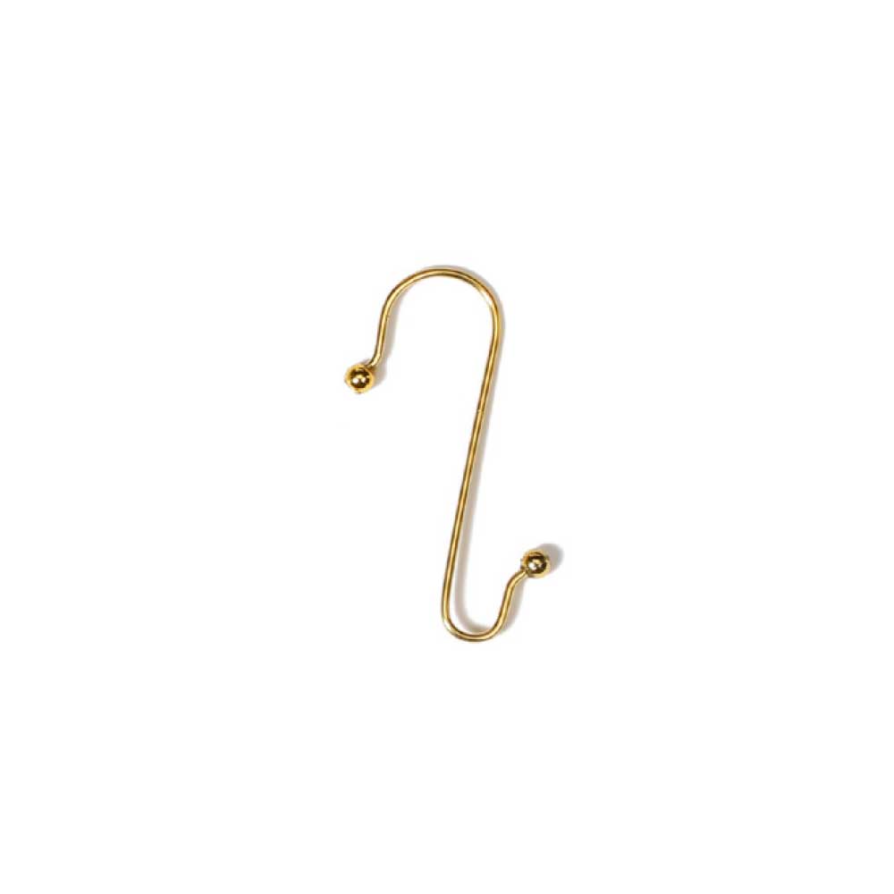 S-shaped hook, gold, metal, 4 cm, 50 pcs.