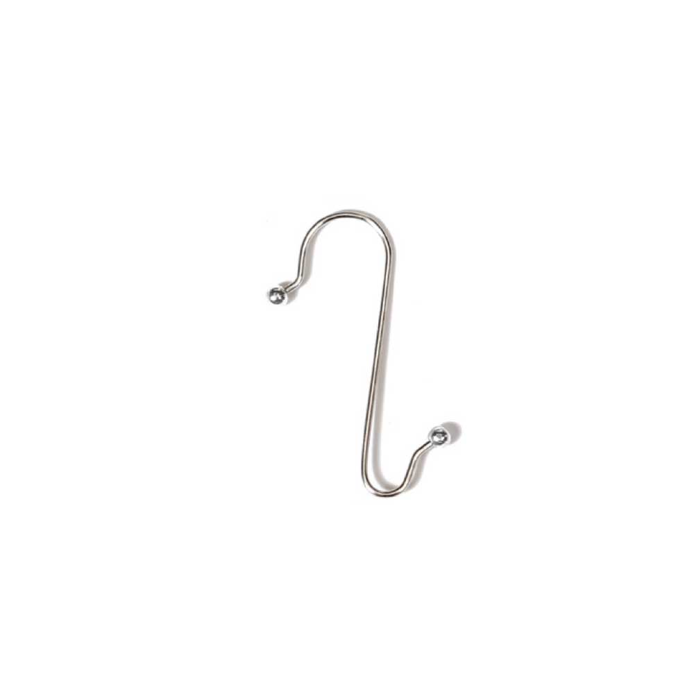 S-shaped hook, silver, metal, 4 cm, 50 pcs.