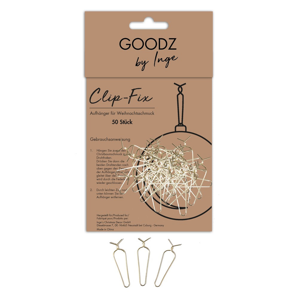 clip-fix, gold, metal, 4.4 cm, 50 pcs.