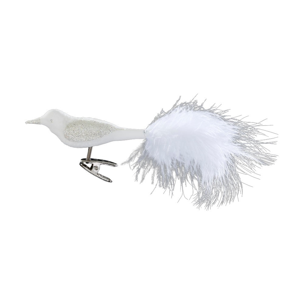 Schneeweiße Feder, 10 cm