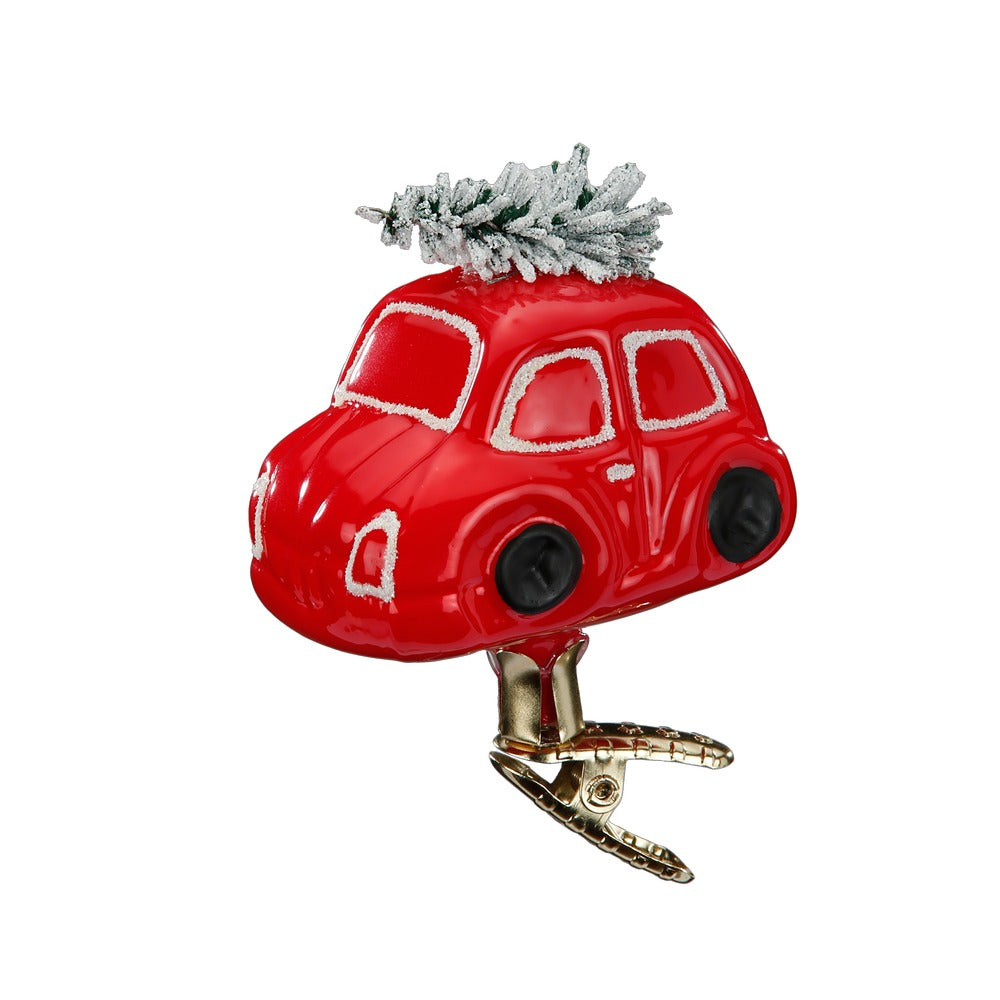 Weihnachtsauto rot, 7.5 cm