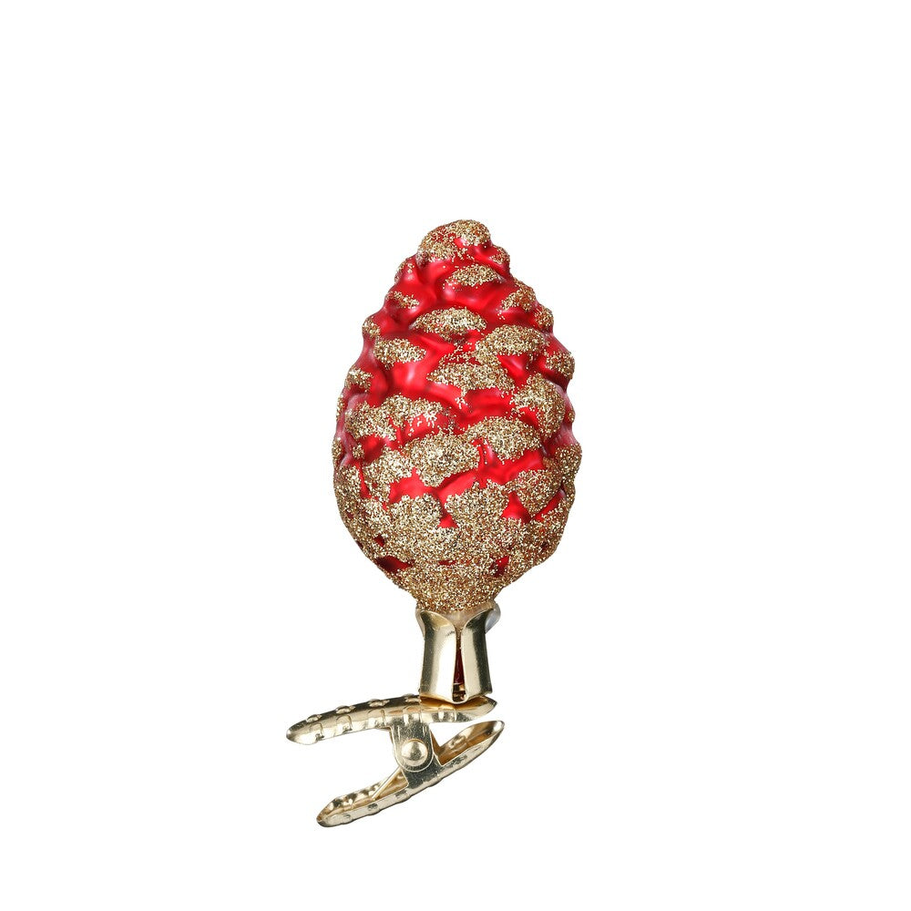 Kiefernzapfen, rot, 6.5 cm