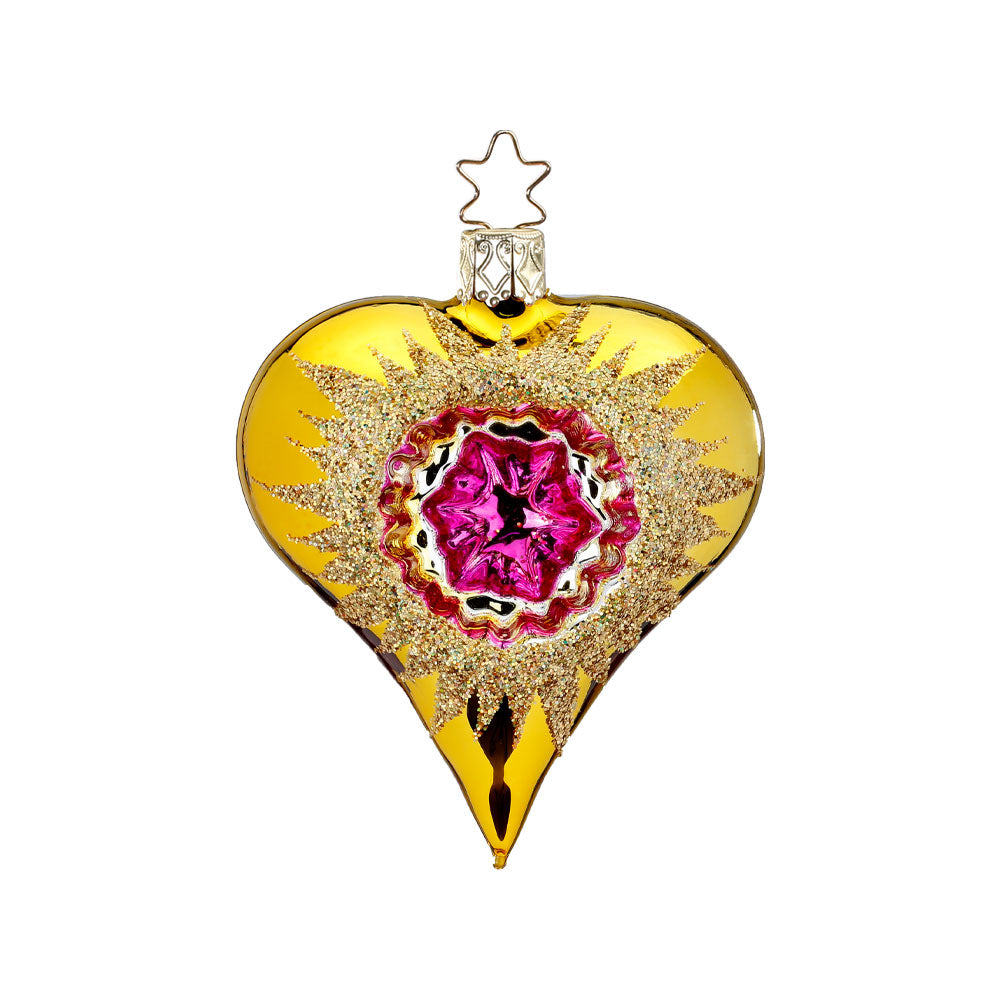 Reflexherz, gold, 8 cm
