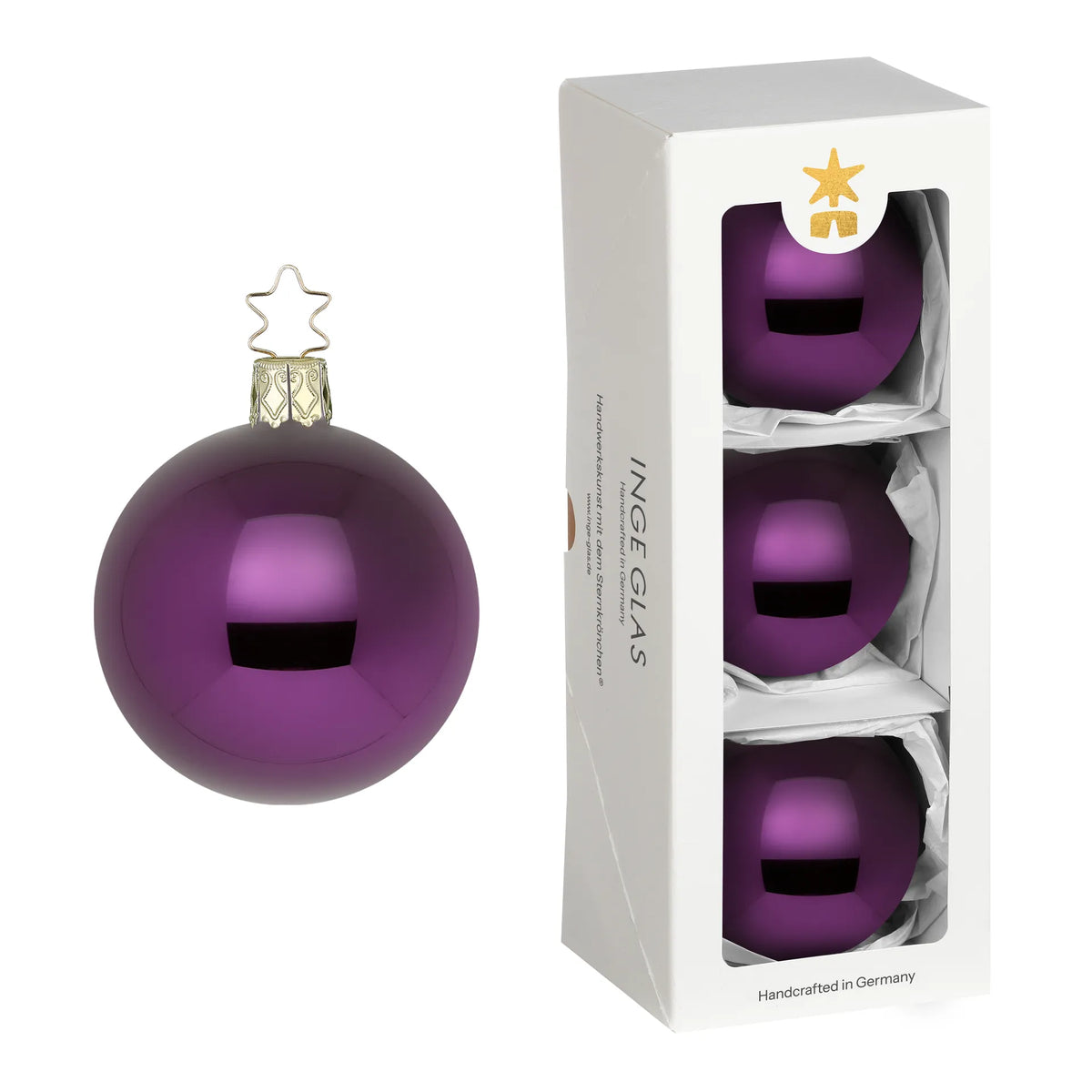 Kugeln, royalviolett glanz, 8 cm