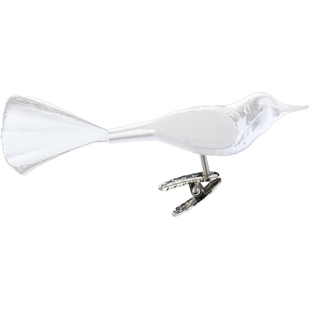 Vogel, weiß matt, 10 cm