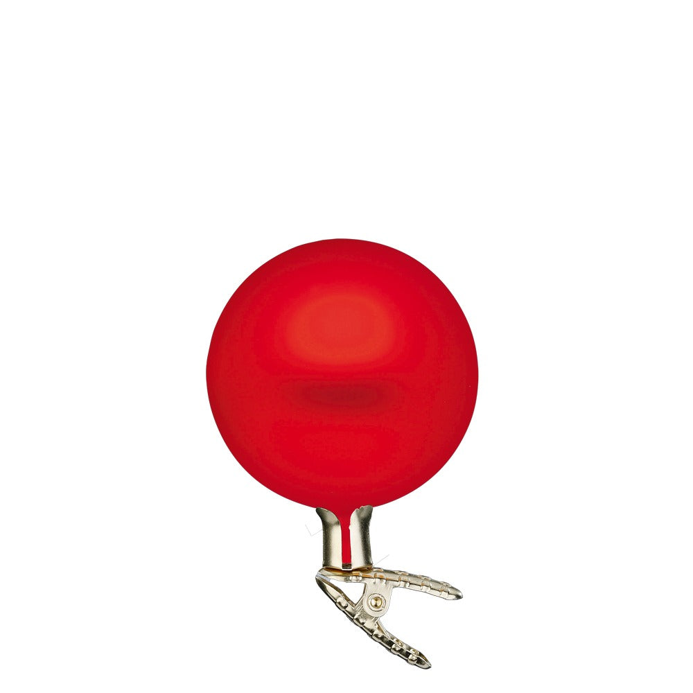 Kugeln auf Clip, rot matt, 10 cm
