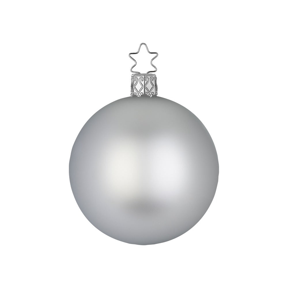 Kugel, perlgrau matt, 12 cm