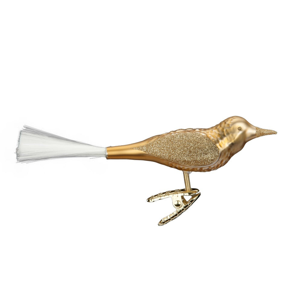 Vogel, brokat matt, 10 cm