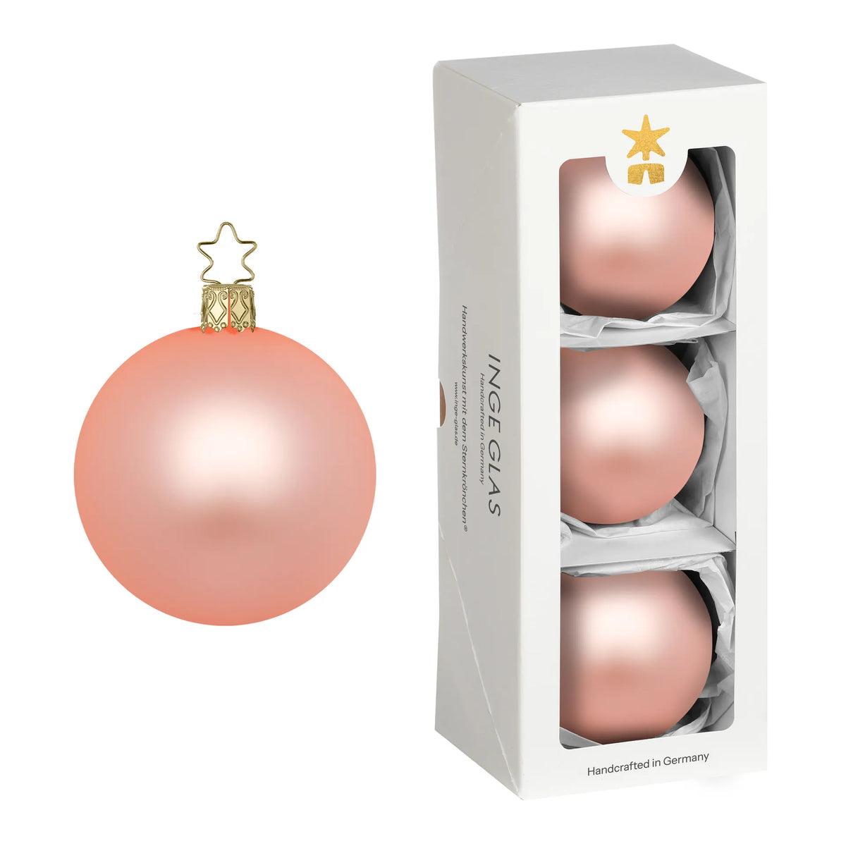 Balls, apricot matt, 3.2''