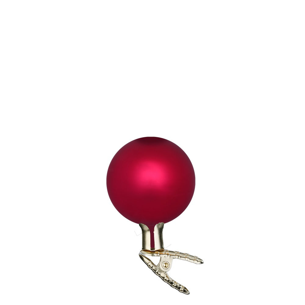 Kugeln auf Clip, dahlie matt, 6 cm
