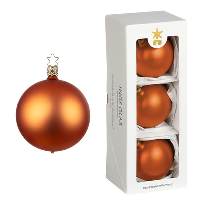 Kugeln, orange matt, 8 cm