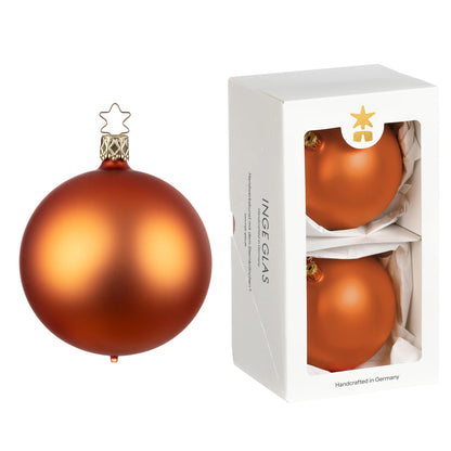 Kugeln, orange matt, 10 cm
