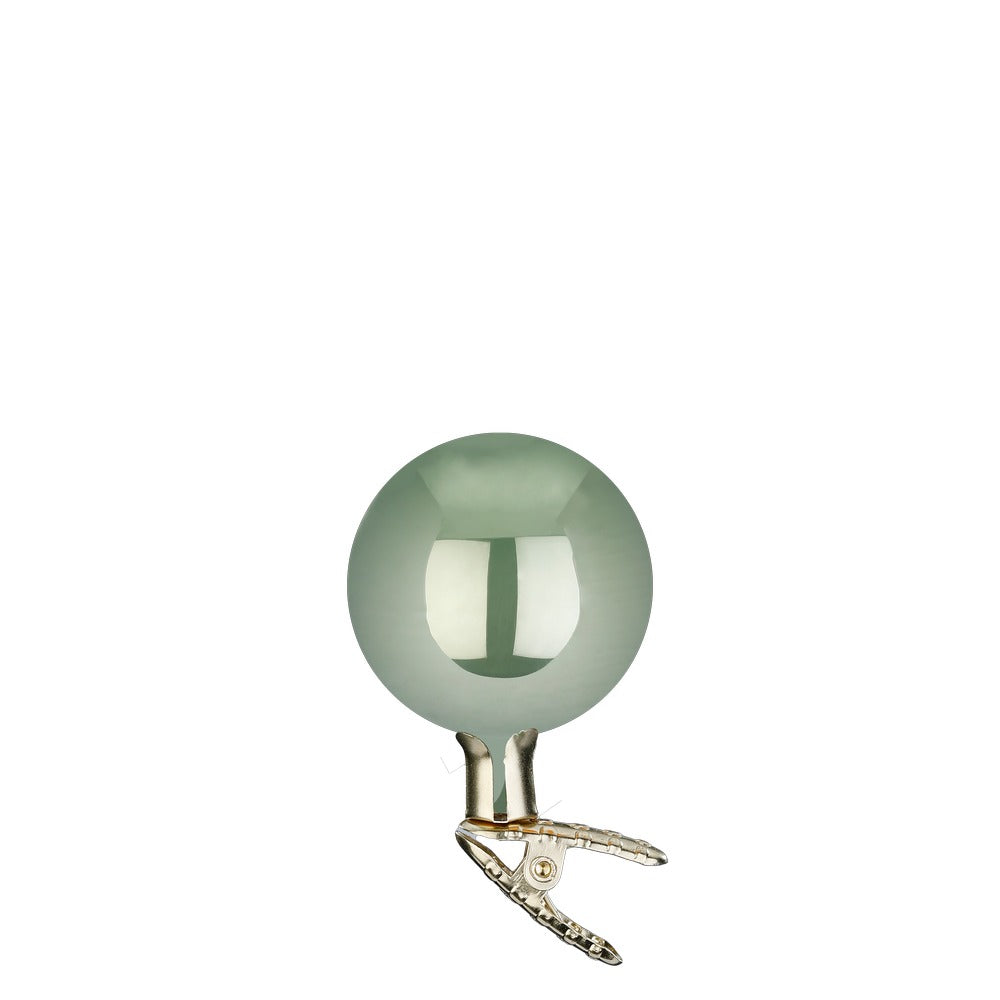 Kugeln auf Clip, salbei opal, 6 cm