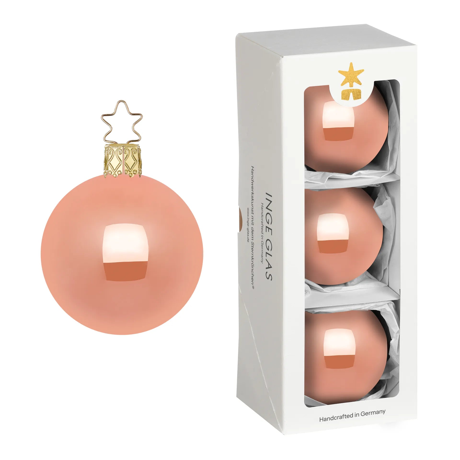 Balls, apricot pearl, 3.2''