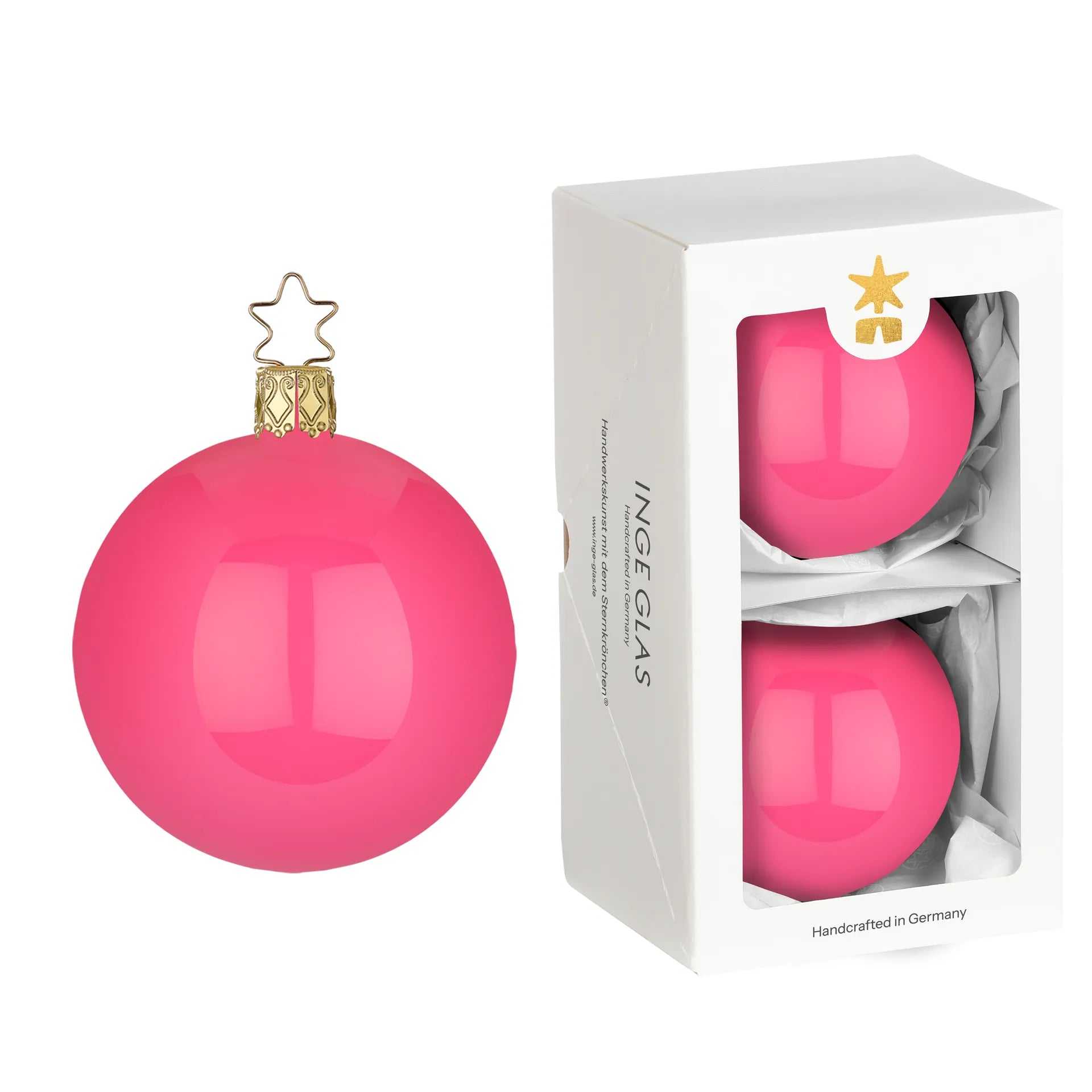 Kugeln, pink emaille, 10 cm