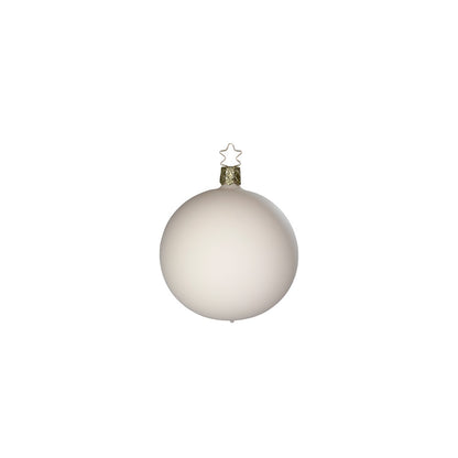Kugeln, creme samt, 6 cm