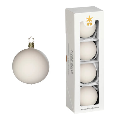 Kugeln, creme samt, 6 cm