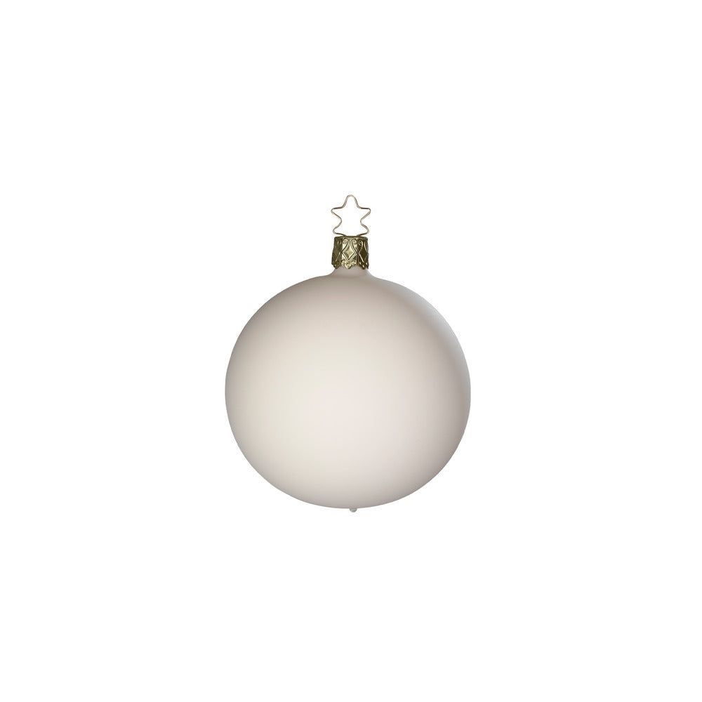 Kugeln, creme samt, 8 cm