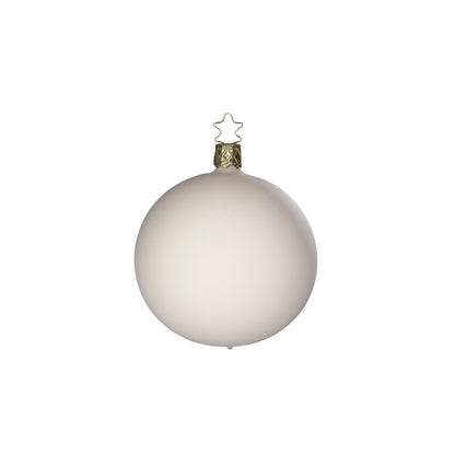 Kugeln, creme samt, 10 cm
