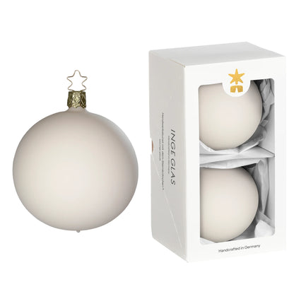 Kugeln, creme samt, 10 cm