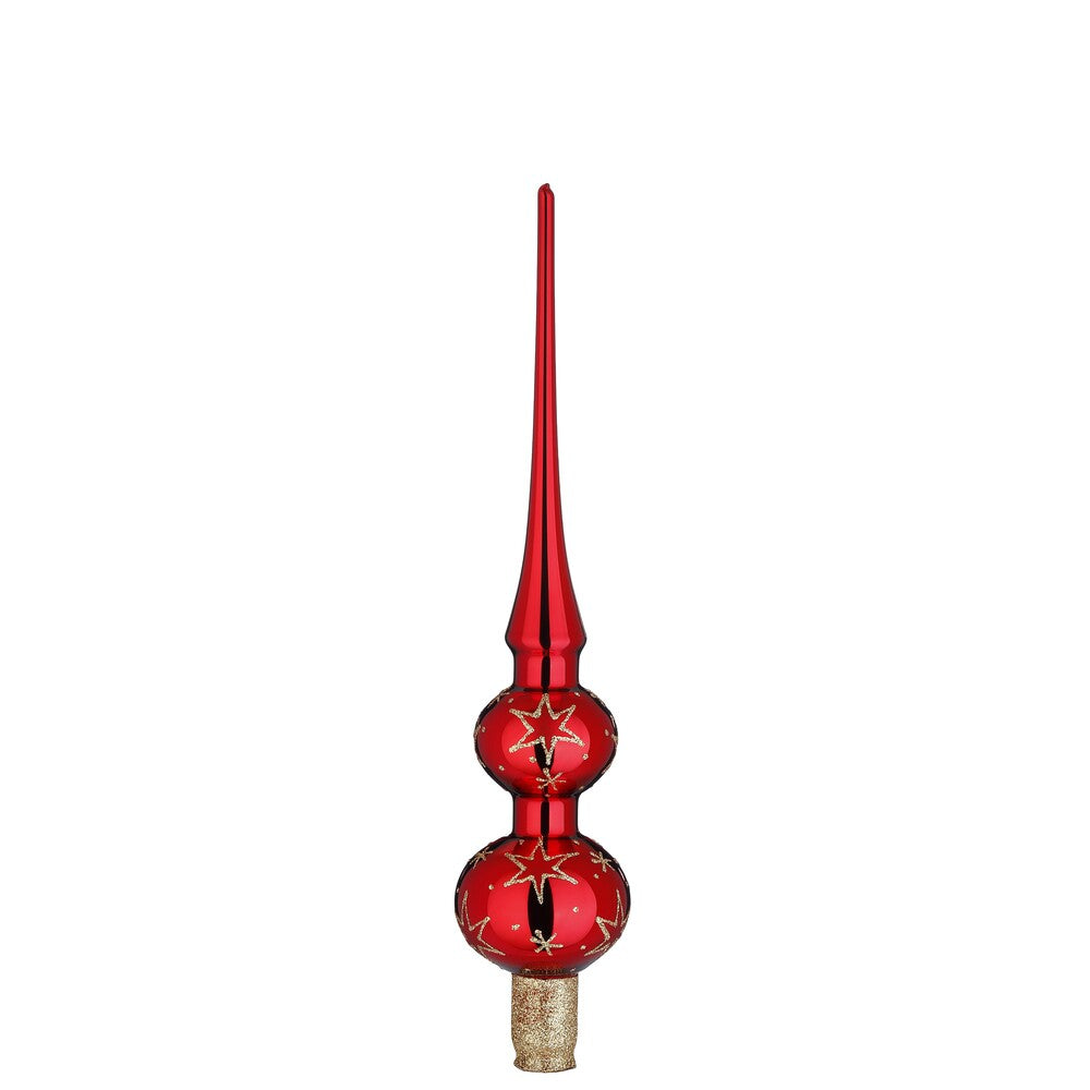 Funkelnde Sterne, 6 x 29 cm, rot glanz