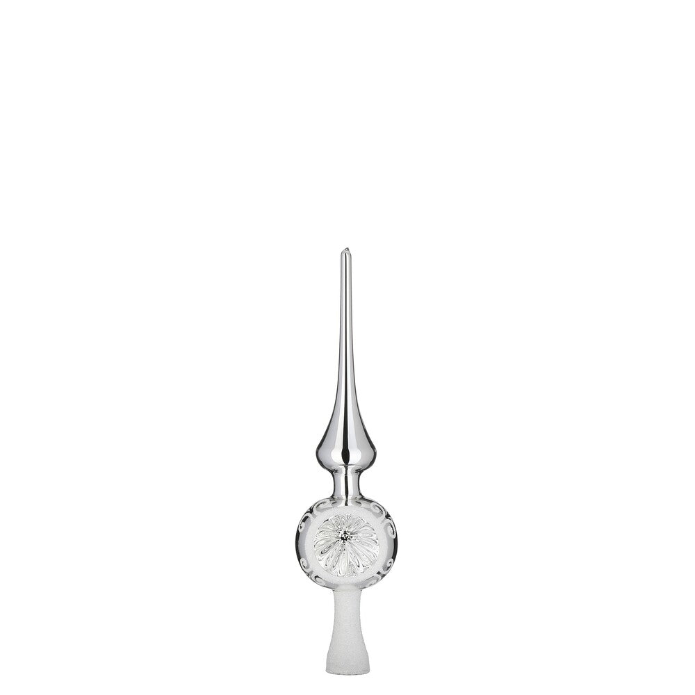 Floraler Glanz, 5 x 20 cm, silber glanz