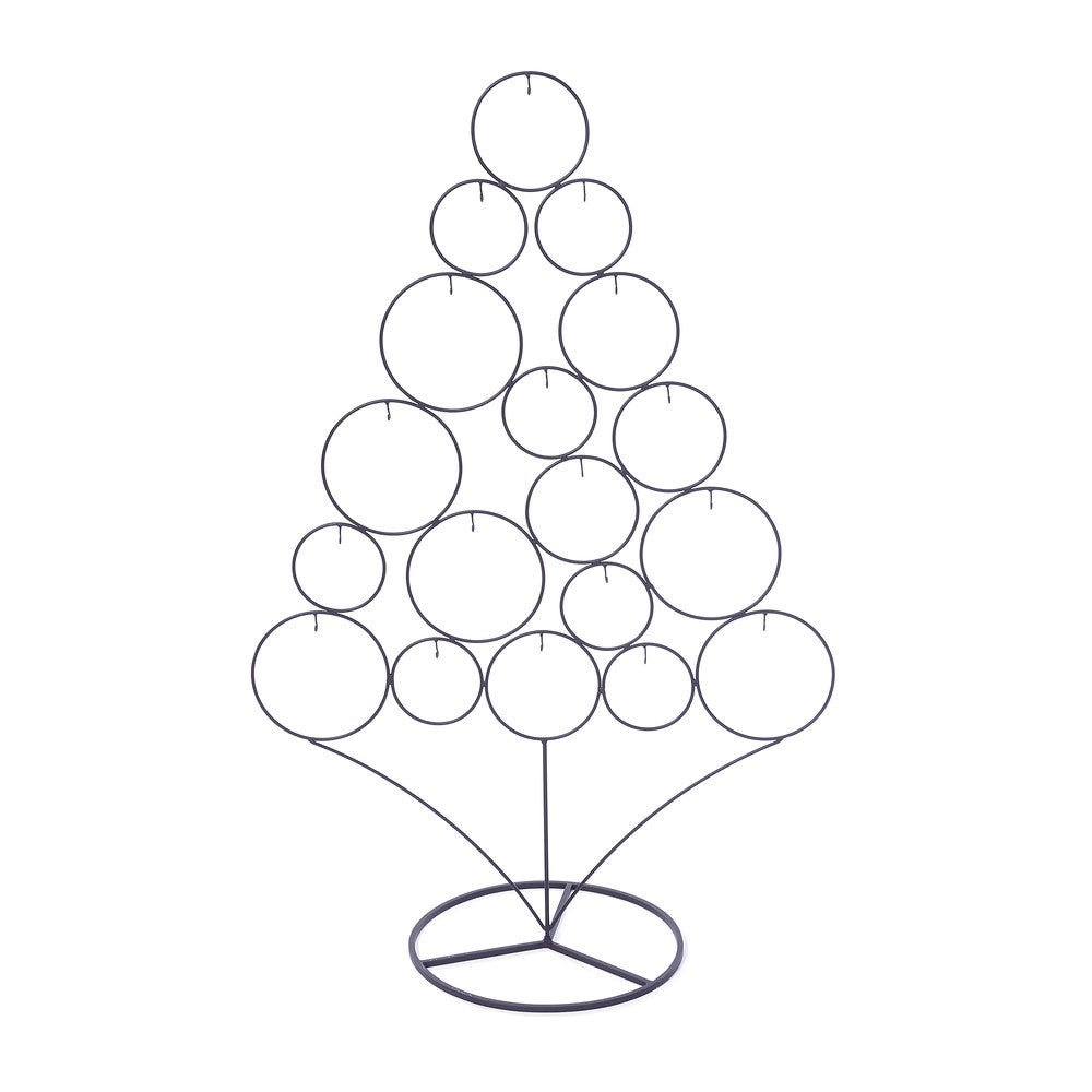 ornament tree, rings, anthracite, metal, 95 cm