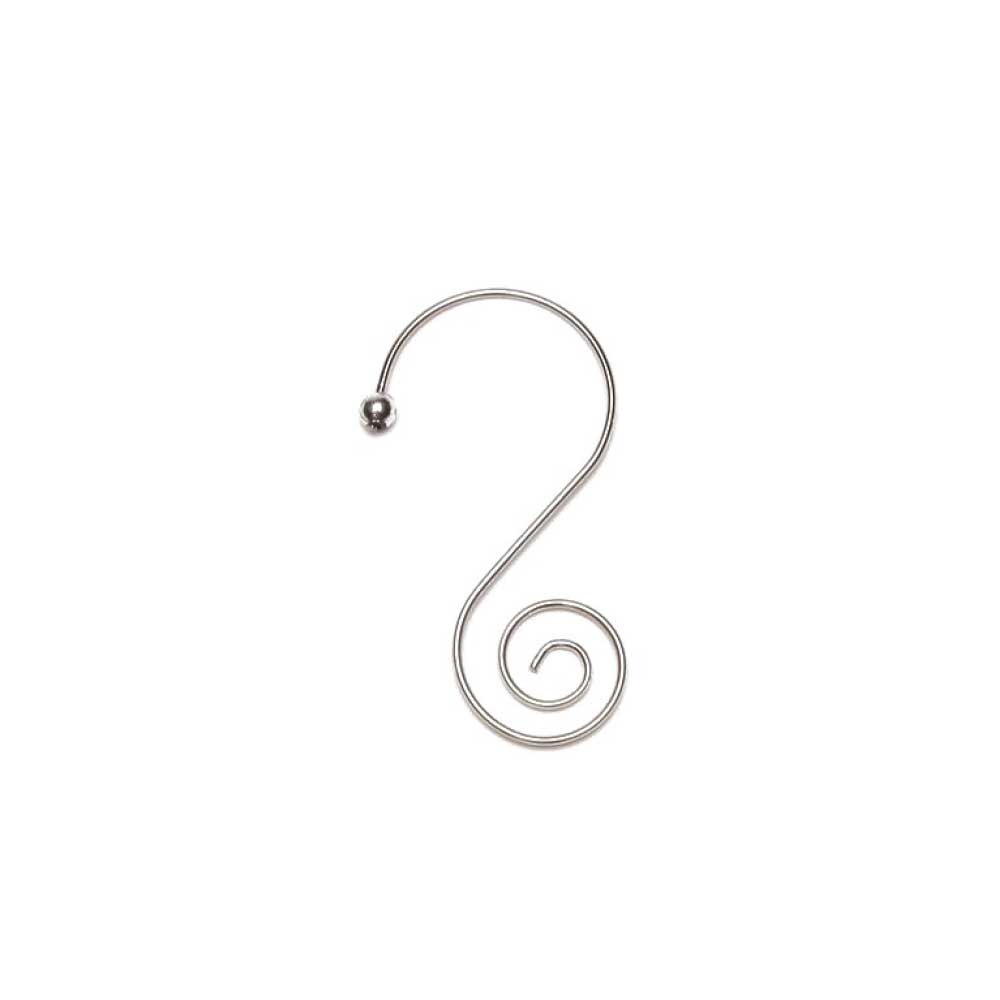 S-shaped hook with snail, silver